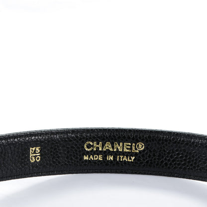 Chanel Caviar CC Logo Skinny Belt 75 30 Black 3 of 5