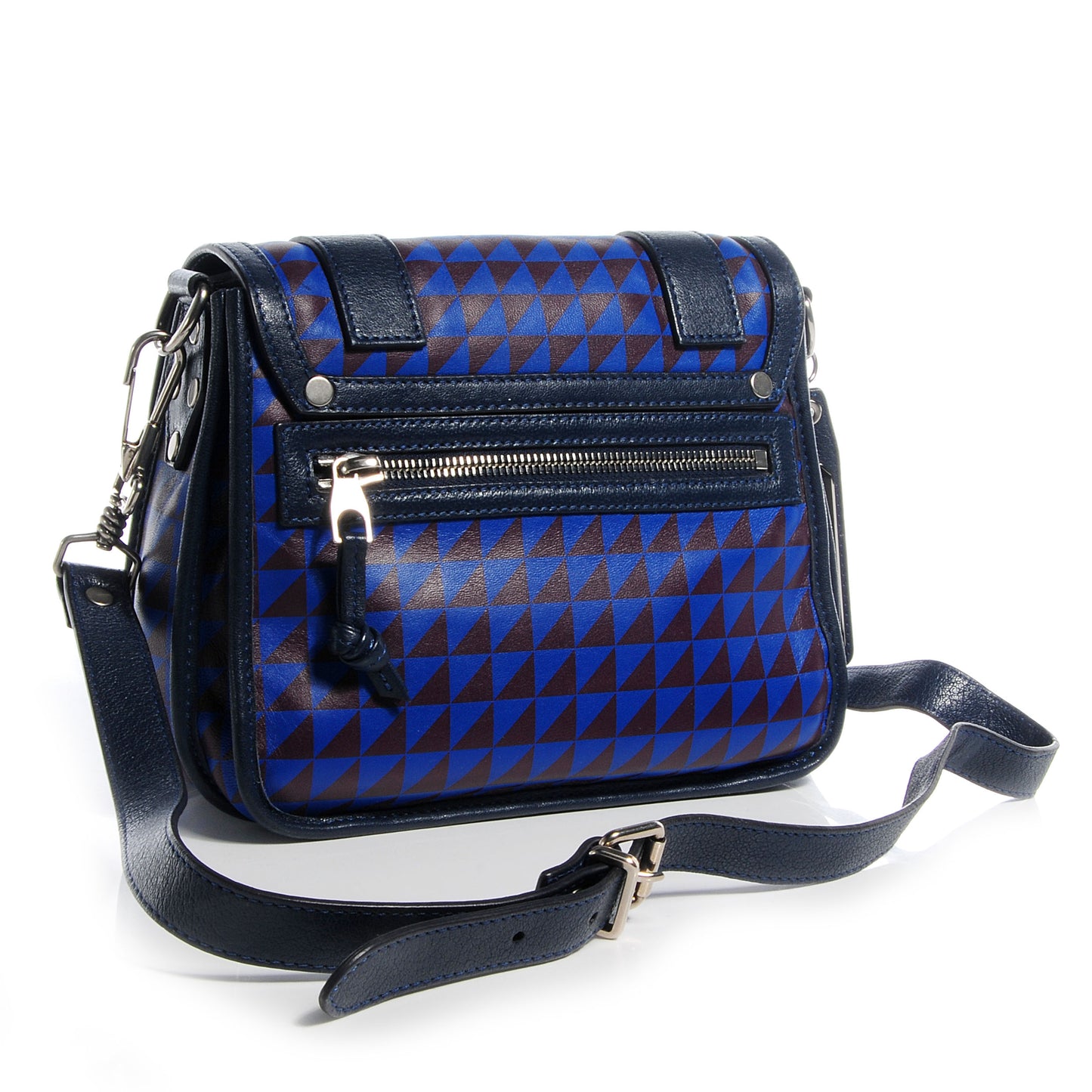 Triangle Print Mini PS1 Pouch Royal Blue Pinot Noir