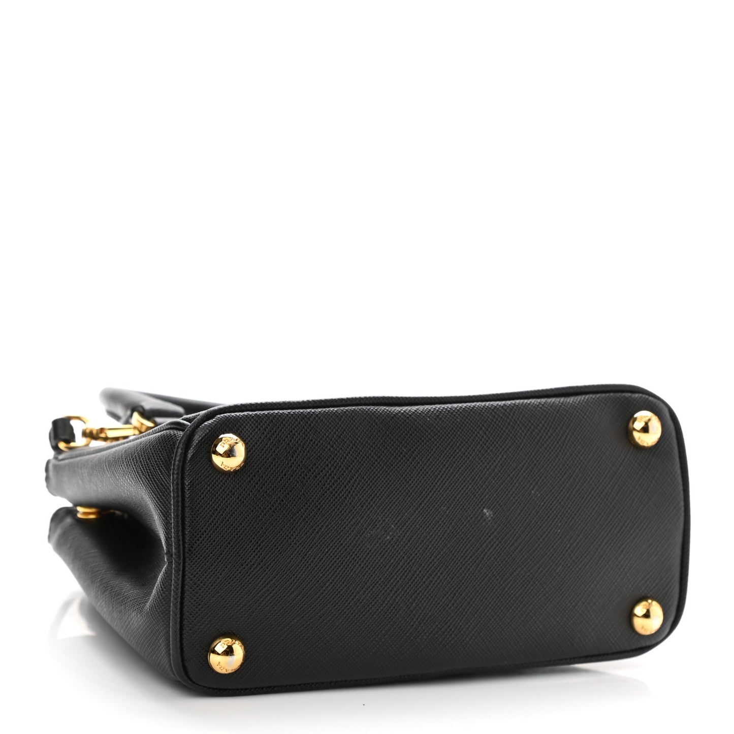 Saffiano Lux Micro Galleria Double Zip Tote Black