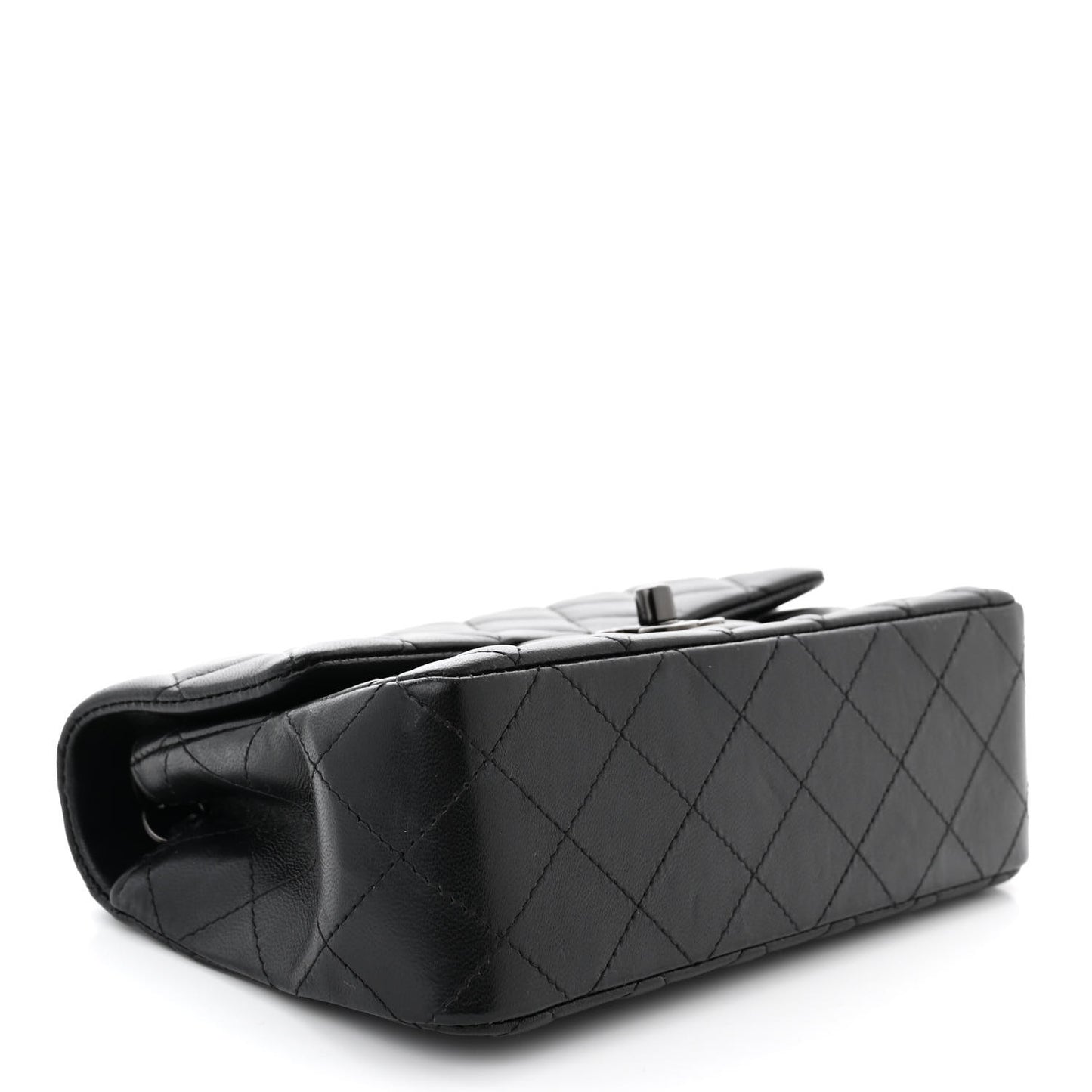 Lambskin Quilted Mini Rectangular Flap So Black