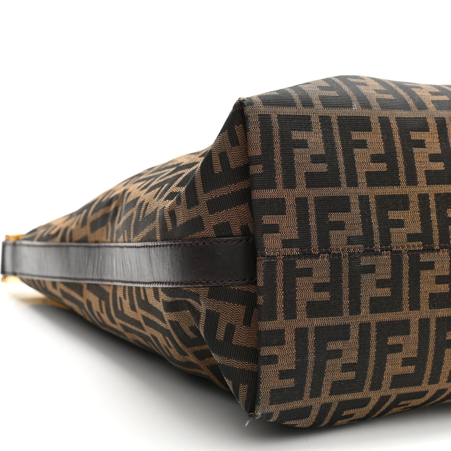 Fendi Zucca Vitello Large Hobo Tobacco Ocra Moro Black 9 of 14