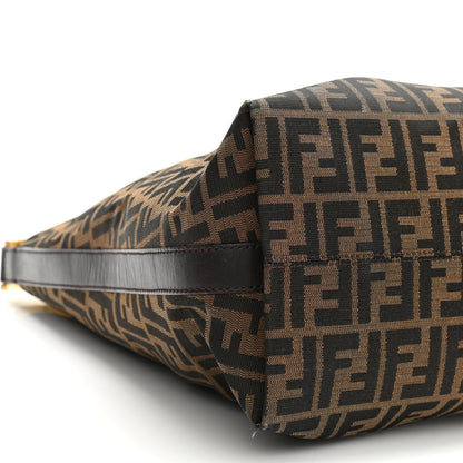Fendi Zucca Vitello Large Hobo Tobacco Ocra Moro Black 9 of 14