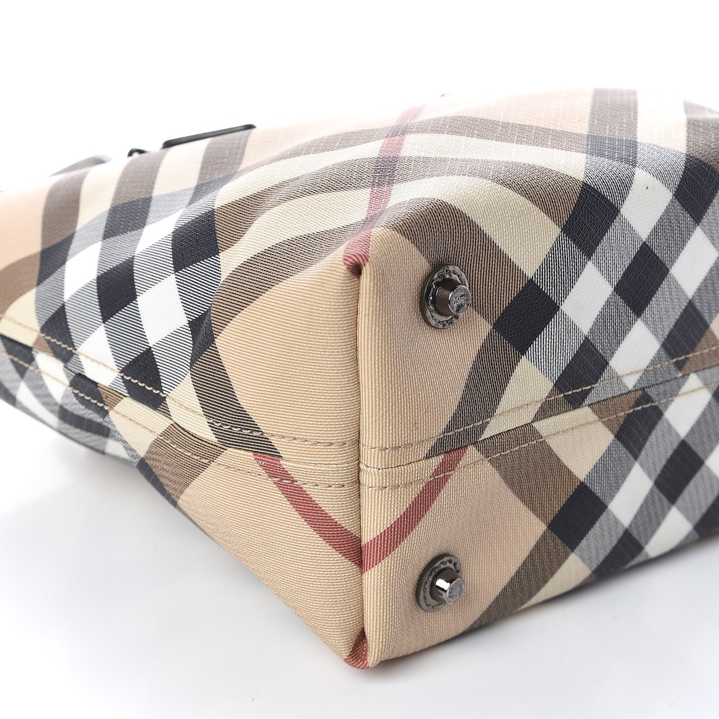 Patent Nova Check Shopper Tote Nickel