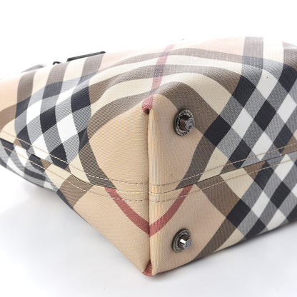 Burberry Patent Nova Check Shopper Tote Nickel 14 of 18