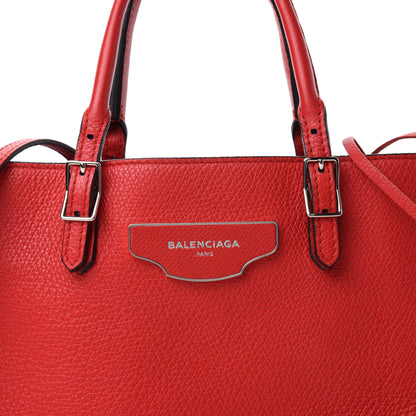 Balenciaga Grained Calfskin Plate Hardware Papier A6 Zip Around Tote Rouge Houx 10 of 10