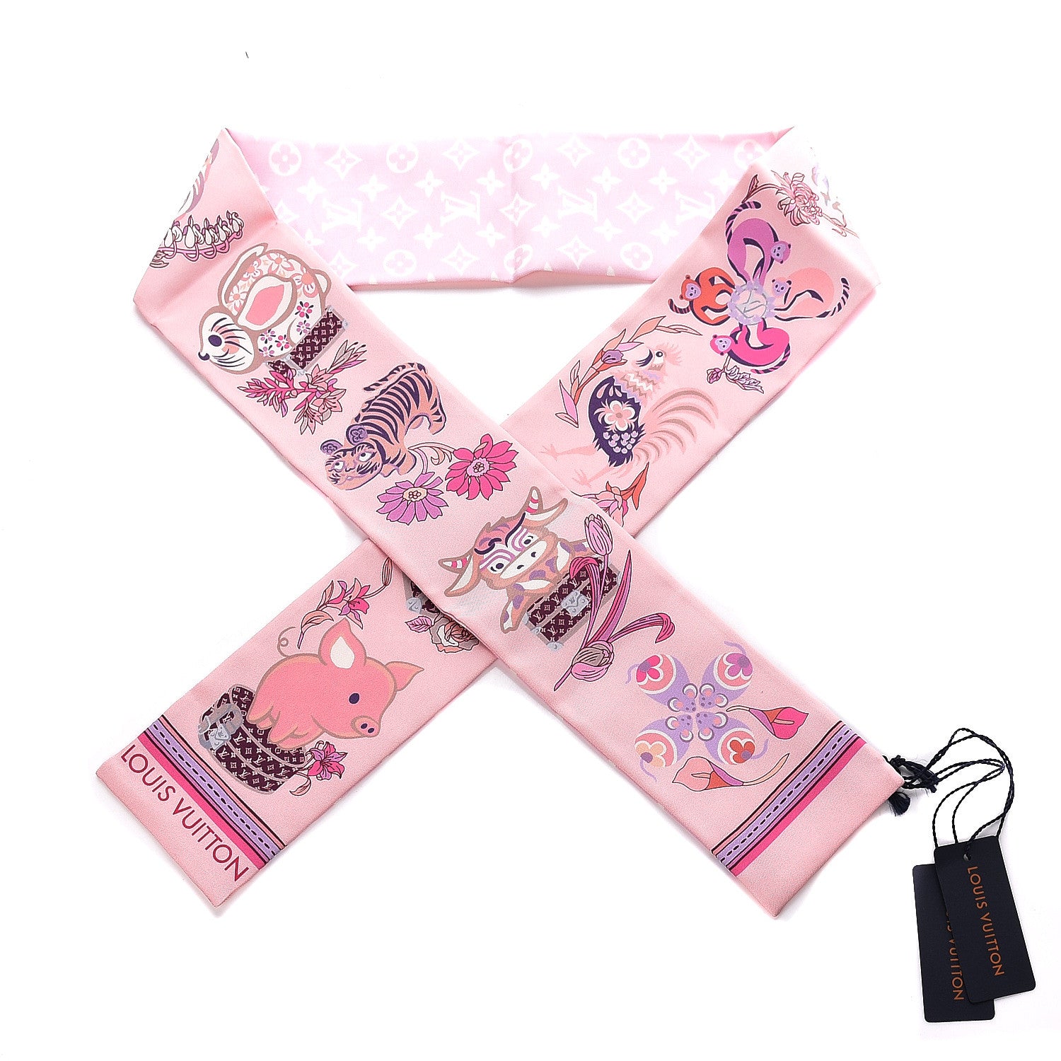Louis Vuitton Silk Monogram Superstition Bandeau Light Pink 1 of 4