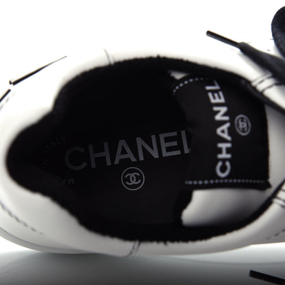 Chanel Calfskin Womens Logo Sneakers 41 Black White 8 of 11