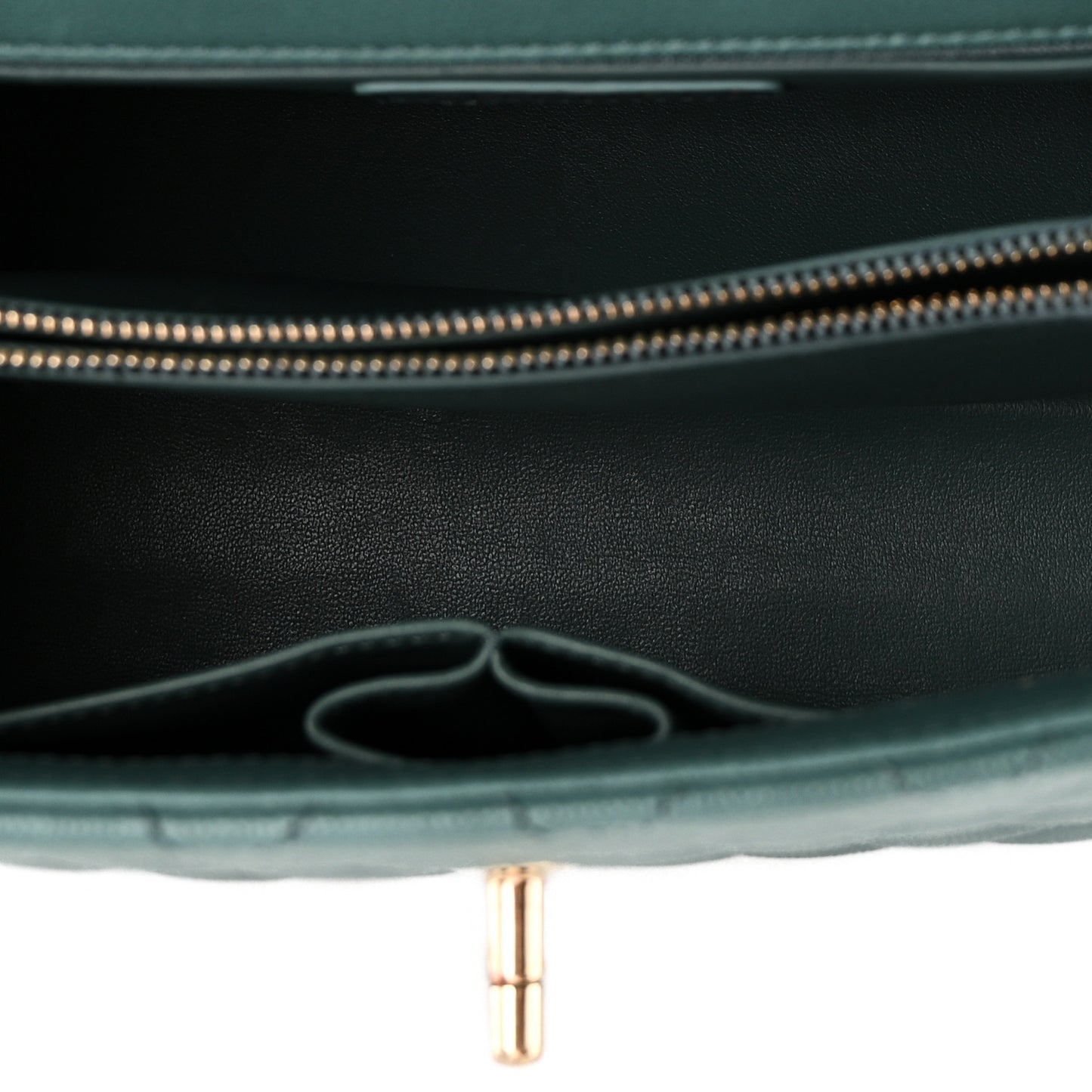 Caviar Quilted Lizard Embossed Small Coco Handle Flap Green