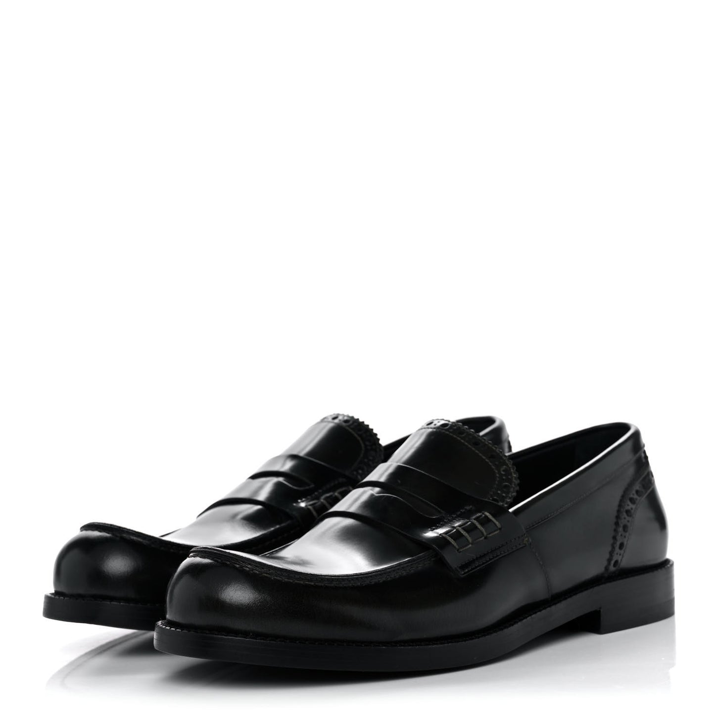 Calfskin Rockstud Loafers 40 Black