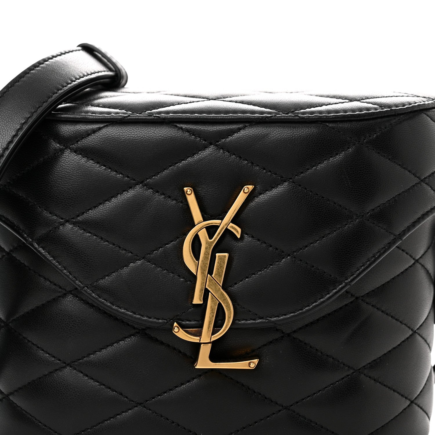 Saint Laurent Lambskin Quilted Monogram June Box Bag Black 8 of 14