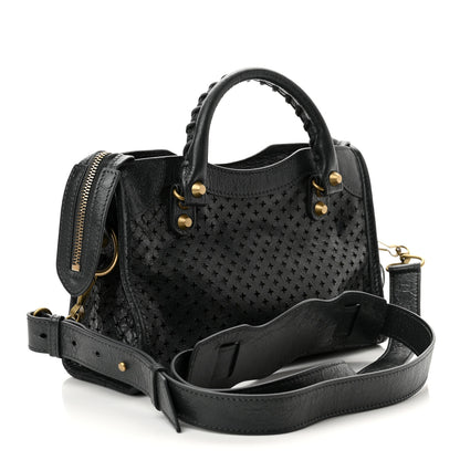 Balenciaga Agneau Stadio Laser Cut Cross Classic Gold Hardware Mini City Anthracite 3 of 10