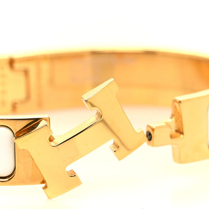 Hermes Enamel Narrow Clic Clac H Bracelet PM White 4 of 5