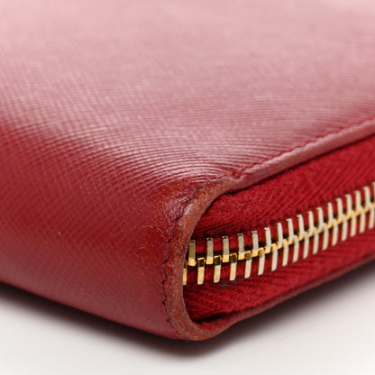 Prada Saffiano Metal Zip Around Wallet Peonia 8 of 11