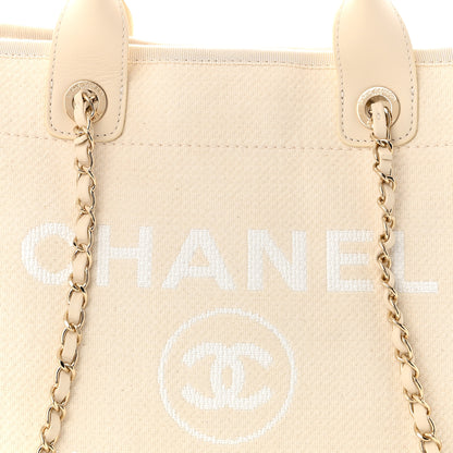 Chanel Mixed Fibers Small Deauville Tote White 9 of 11
