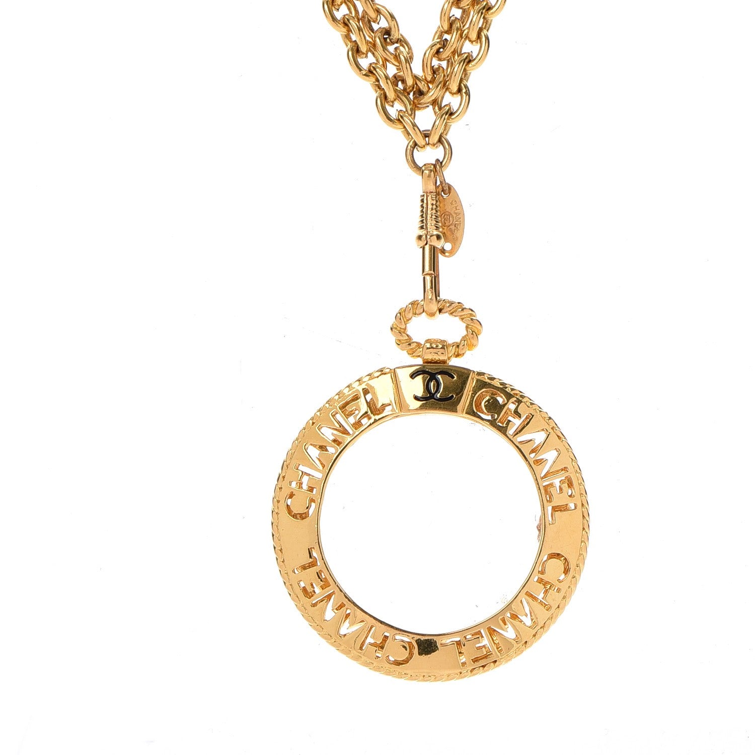Chanel Pearl Loupe Magnifying Glass Necklace Gold 4 of 7