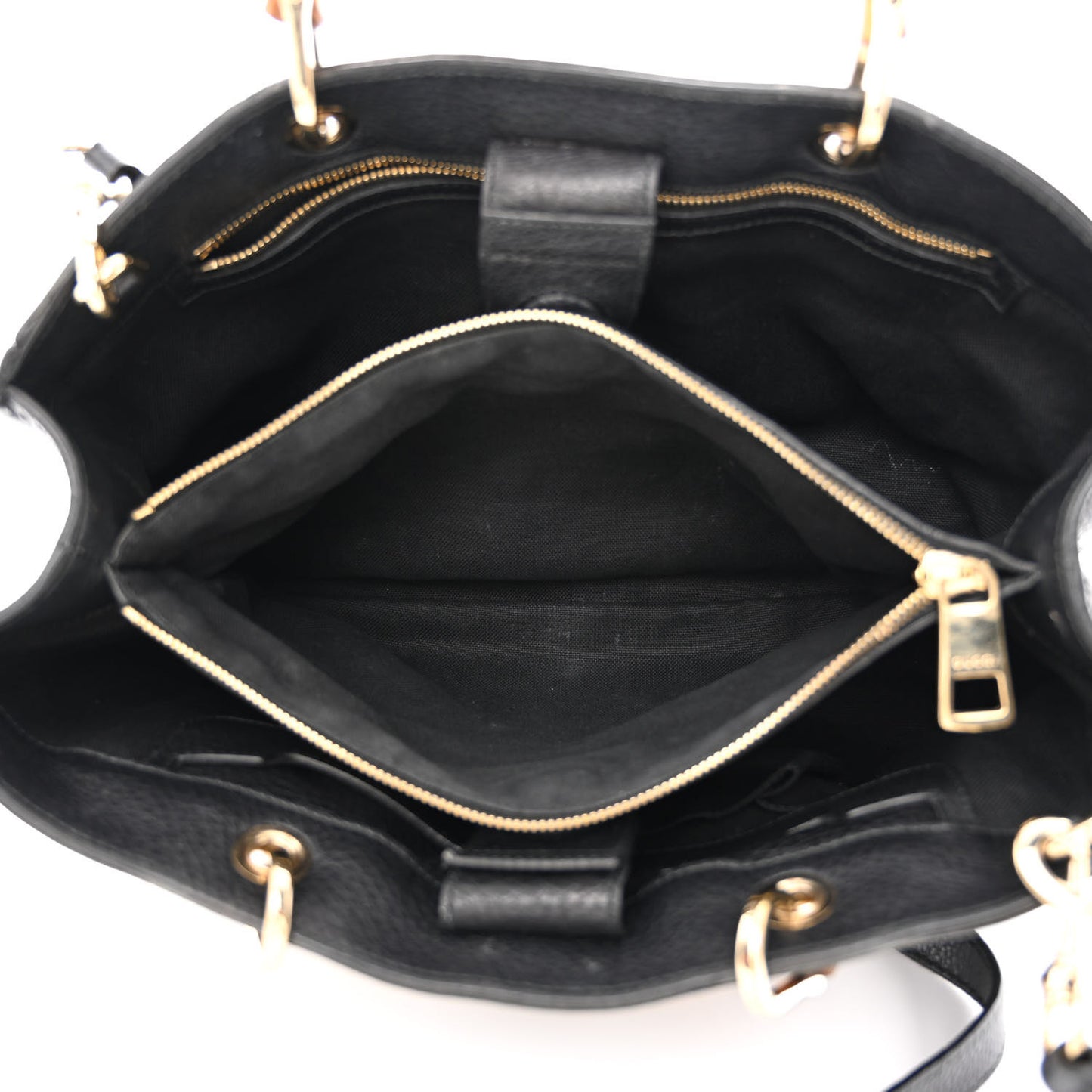 Pebbled Calfskin Medium Bamboo Shopper Tote Black