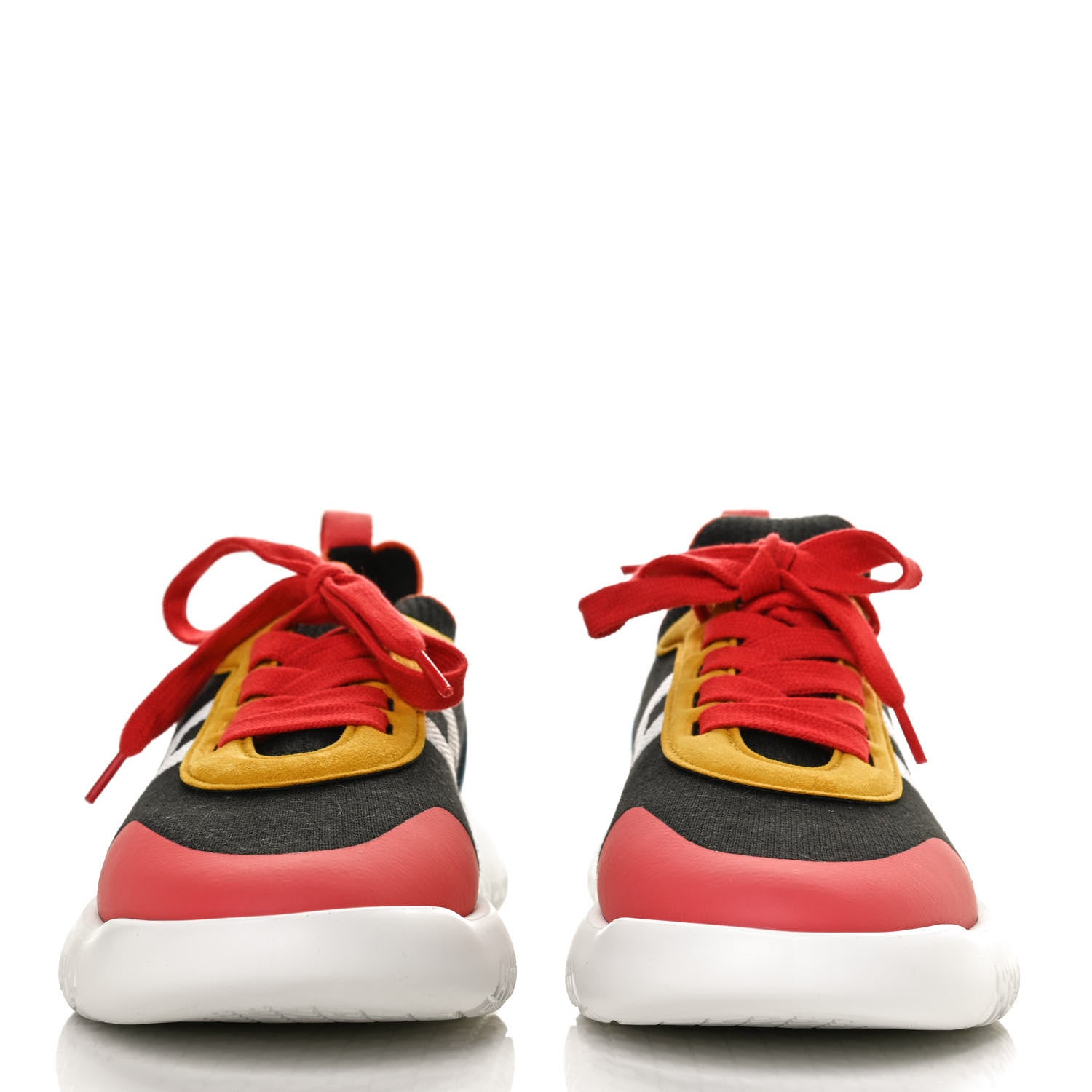 Hermes Knit Suede Goatskin Womens Crew Sneakers 40 Multicolor 2 of 9
