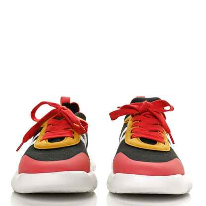 Hermes Knit Suede Goatskin Womens Crew Sneakers 40 Multicolor 2 of 9