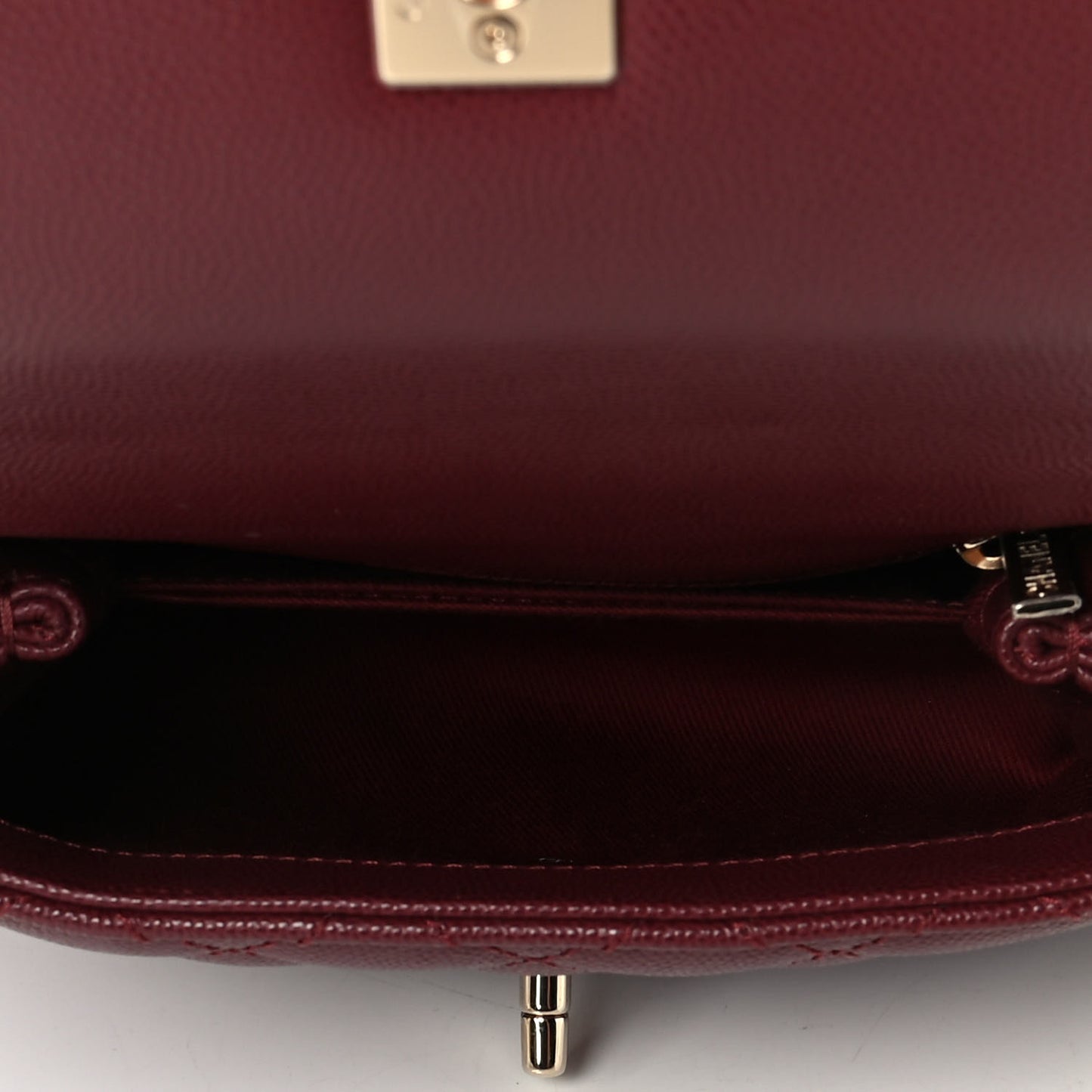 Caviar Quilted Extra Mini Coco Handle Flap Burgundy