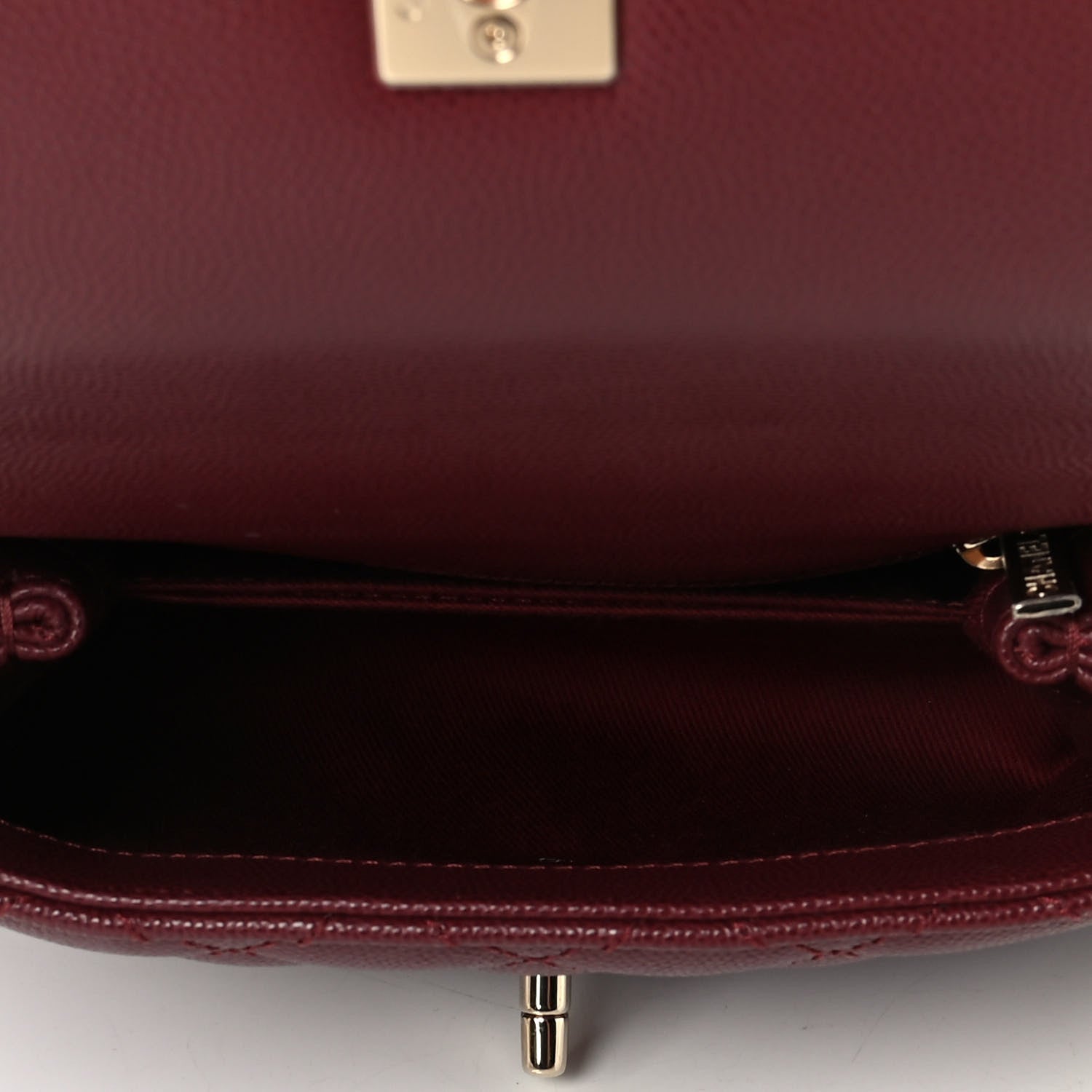Chanel Caviar Quilted Extra Mini Coco Handle Flap Burgundy 4 of 6