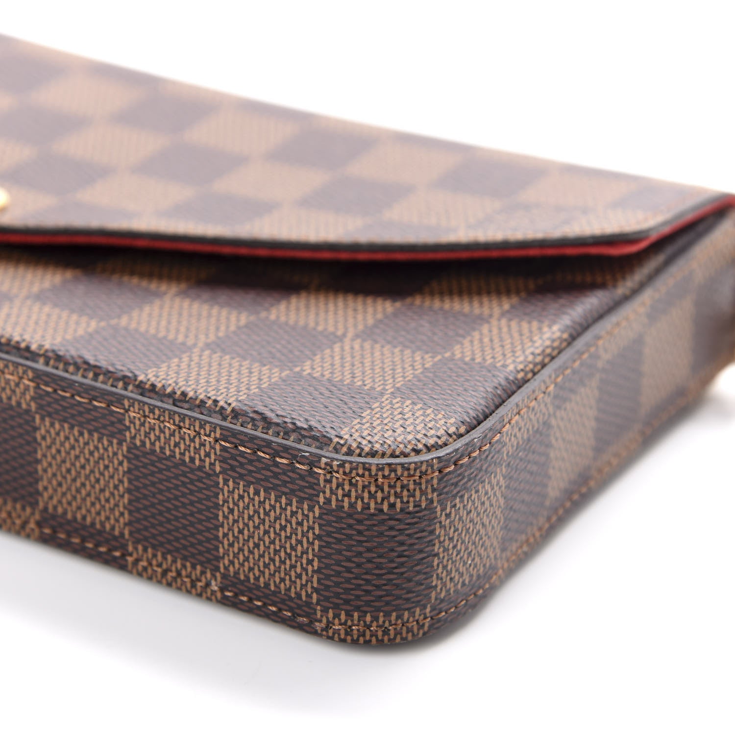 Louis Vuitton Damier Ebene Pochette Felicie Chain Wallet 9 of 12