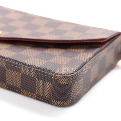 Louis Vuitton Damier Ebene Pochette Felicie Chain Wallet 9 of 12