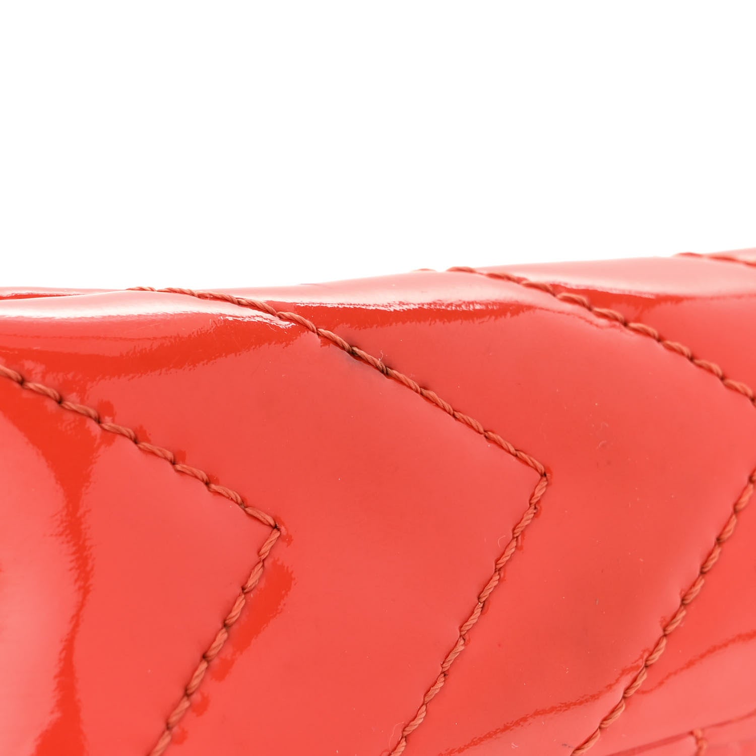 Chanel Patent Chevron Quilted Medium Single Flap Red 12 of 17