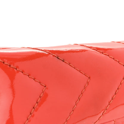 Chanel Patent Chevron Quilted Medium Single Flap Red 12 of 17