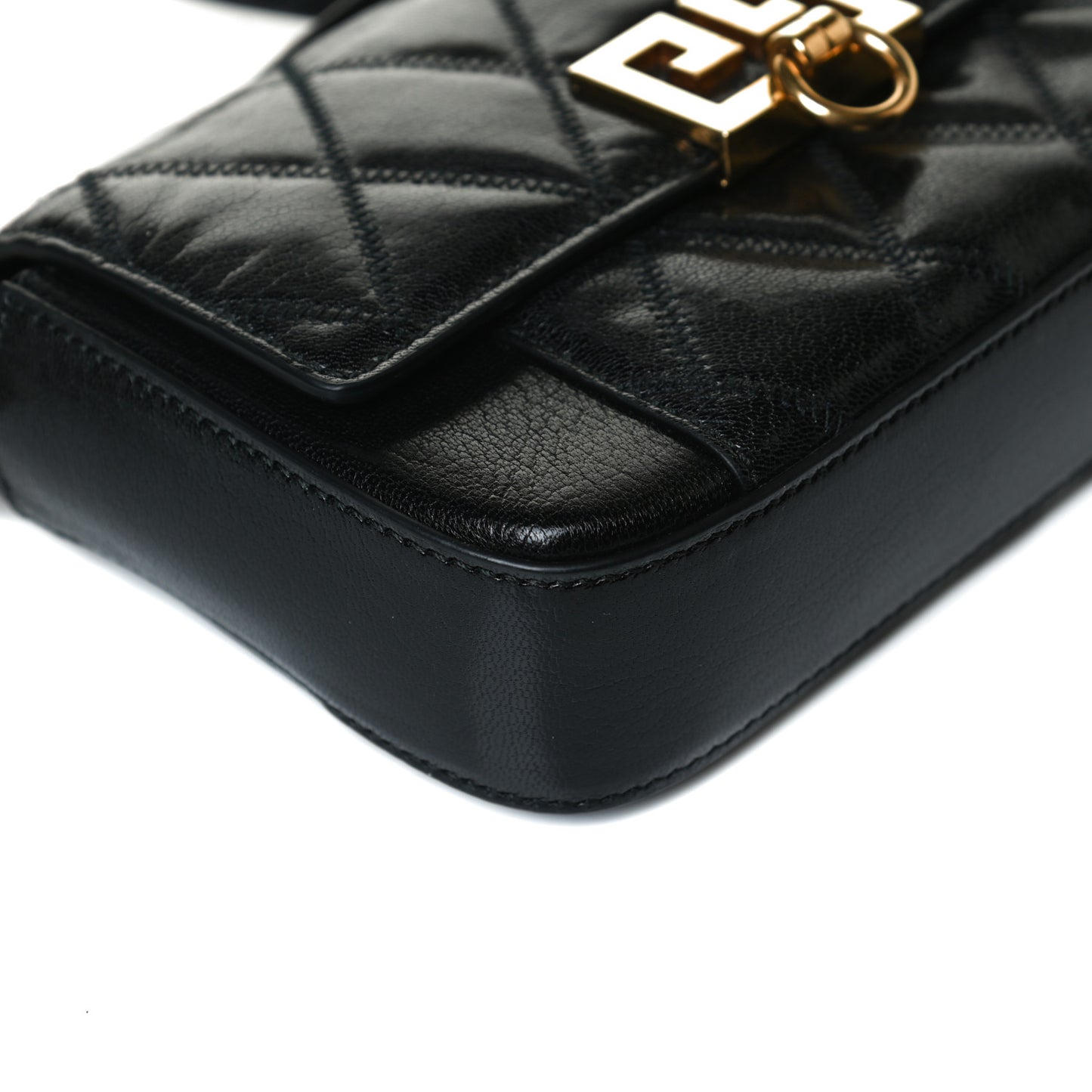 Goatskin Quilted GV3 Mini Pocket Convertible Bag Black