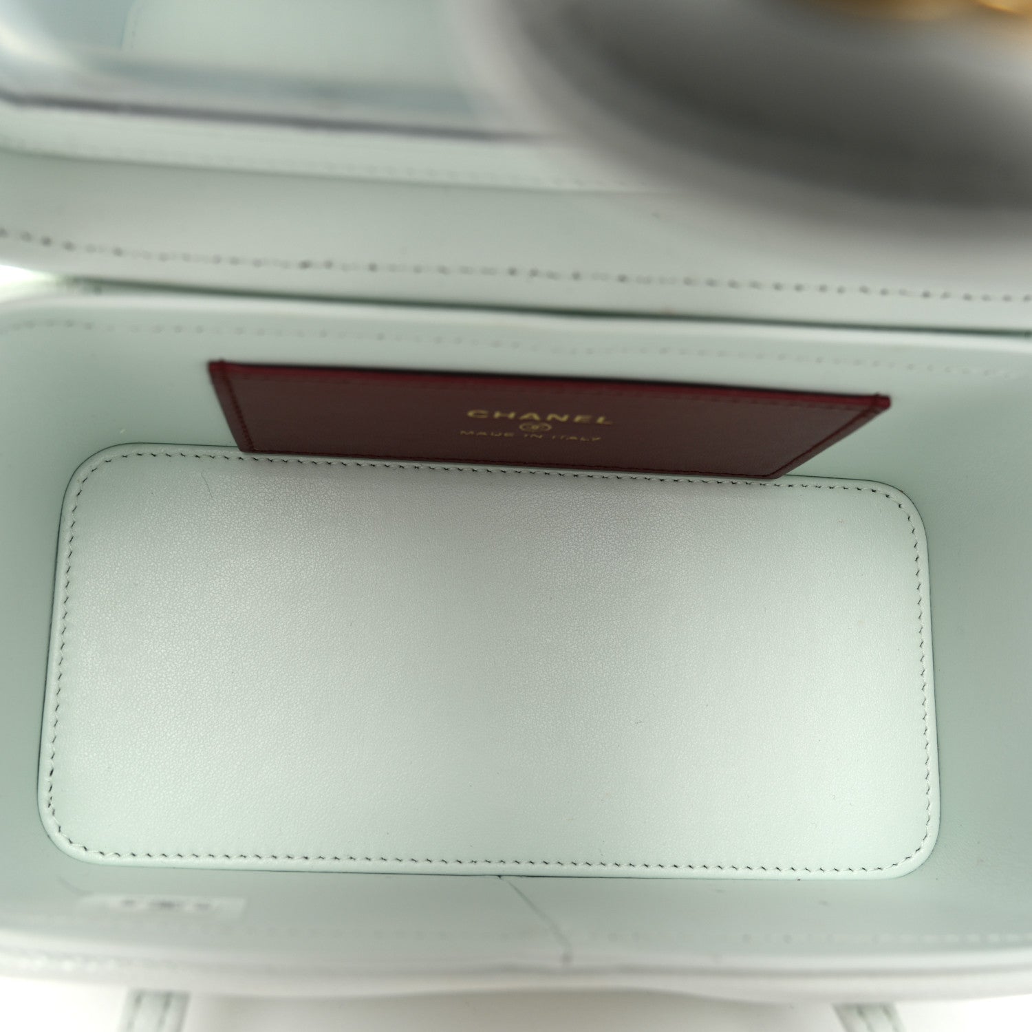 Chanel Shiny Caviar Preppy Coco Long Vanity With Strap Light Blue 5 of 10