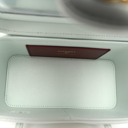 Chanel Shiny Caviar Preppy Coco Long Vanity With Strap Light Blue 5 of 10