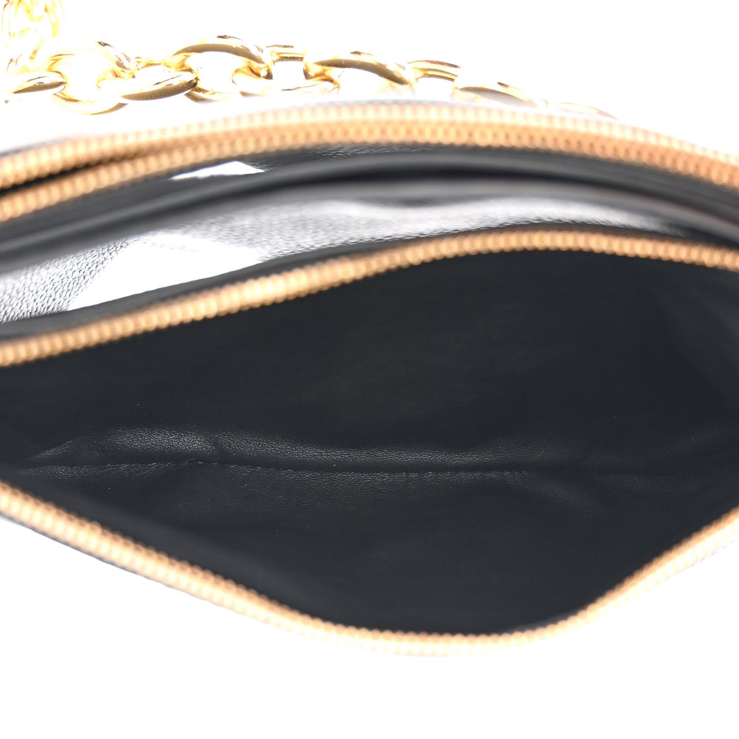 Grained Calfskin Saint Germain Chain Crossbody Pouch Black