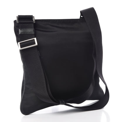 Prada Nylon Saffiano Flat Messenger Bag Black 3 of 9