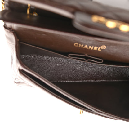 Chanel Lambskin Quilted Small Double Flap Dark Brown 5 of 17