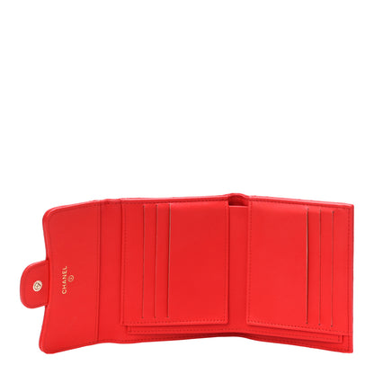 Chanel Caviar Quilted Compact Flap Wallet Red 5 of 12