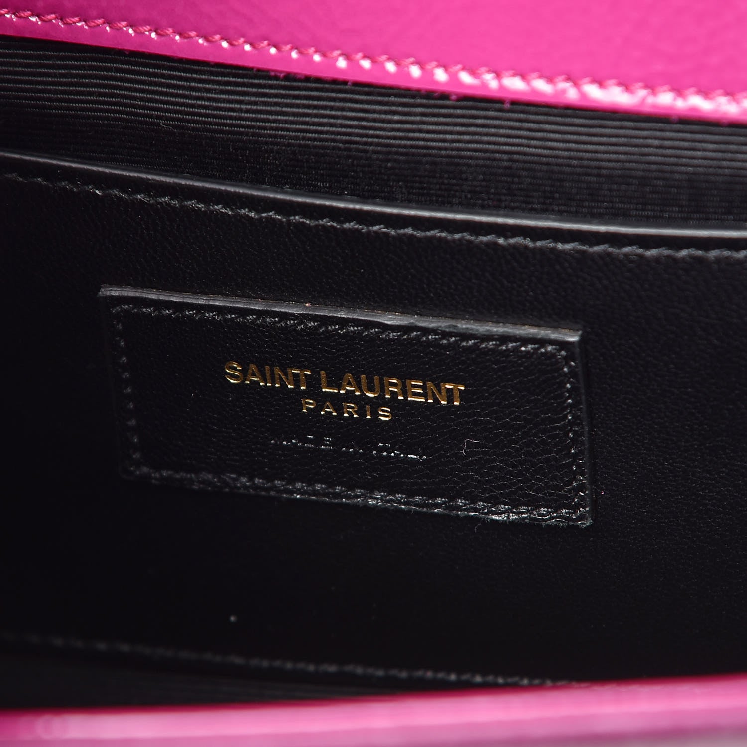 Saint Laurent Textured Patent Classic Monogram Kate Clutch Electric Pink 6 of 9