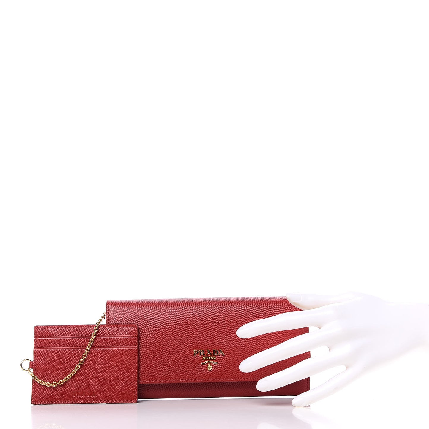Saffiano Triangle Continental Flap Wallet Fuoco