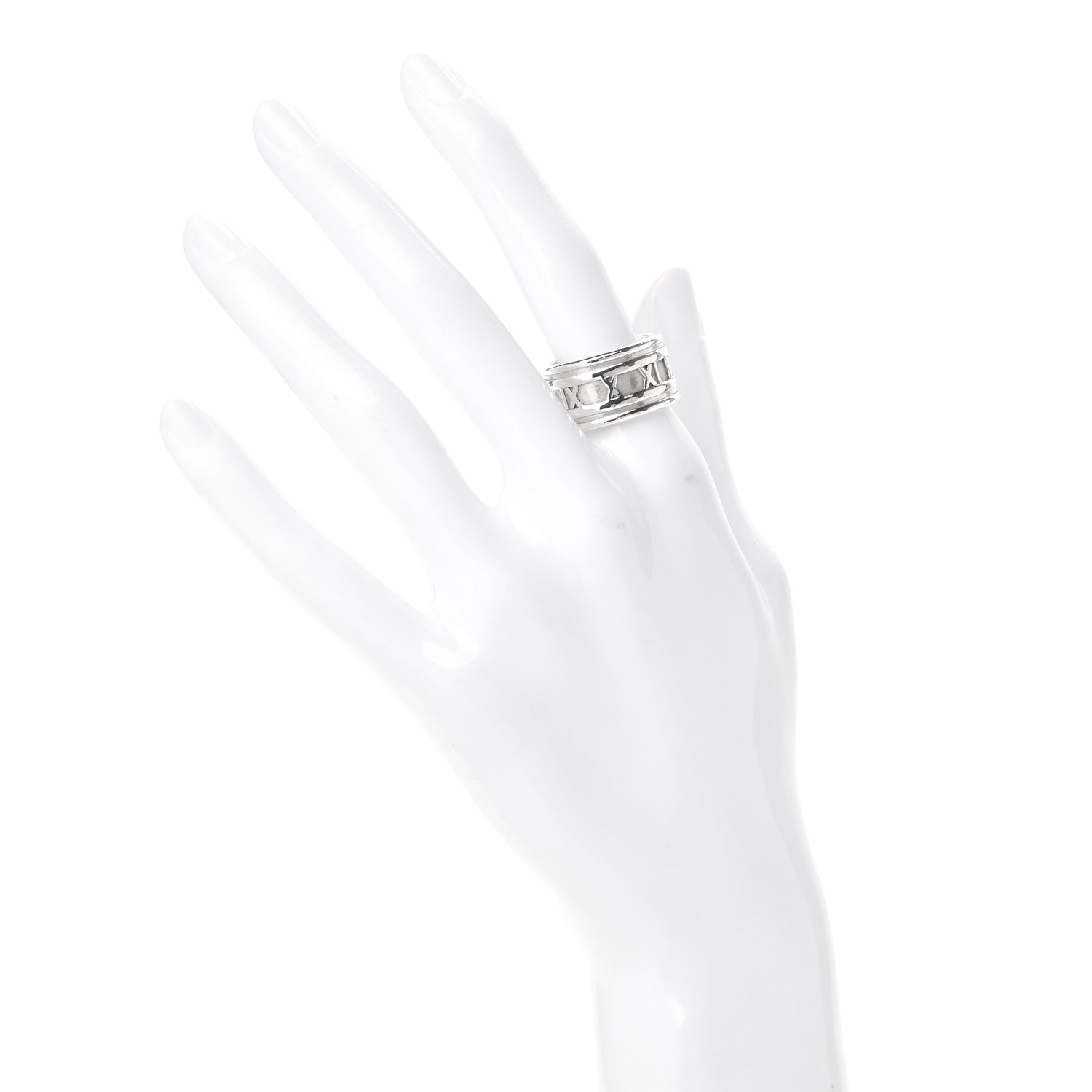 Tiffany Sterling Silver 12mm Atlas Band Ring 56 7.5 2 of 4