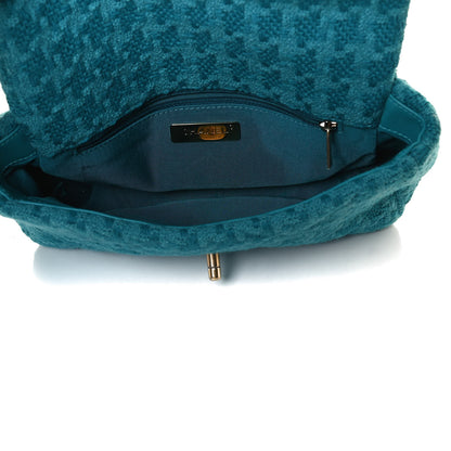 Chanel Tweed Quilted Medium Chanel 19 Flap Turquoise 5 of 12