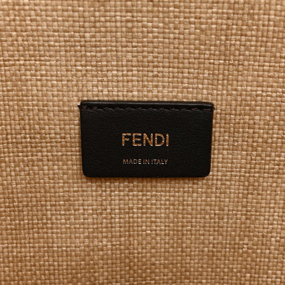 Fendi Straw Vitello King Plexiglass Woven Medium Fendi Sunshine Shopper Tote Natural Black 6 of 13