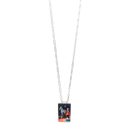 Hermes Palladium Enamel Space Derby Dream Box Necklace 1 of 7
