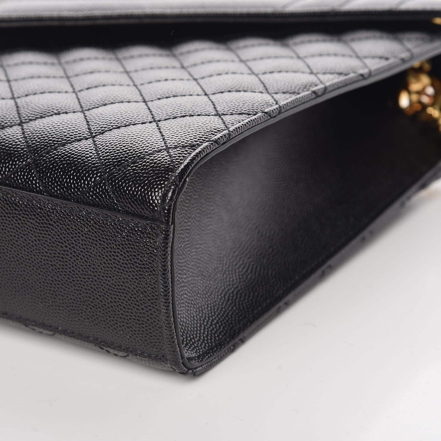 Saint Laurent Grain De Poudre Textured Mixed Matelasse Large Triquilt Monogram Satchel Black 10 of 11