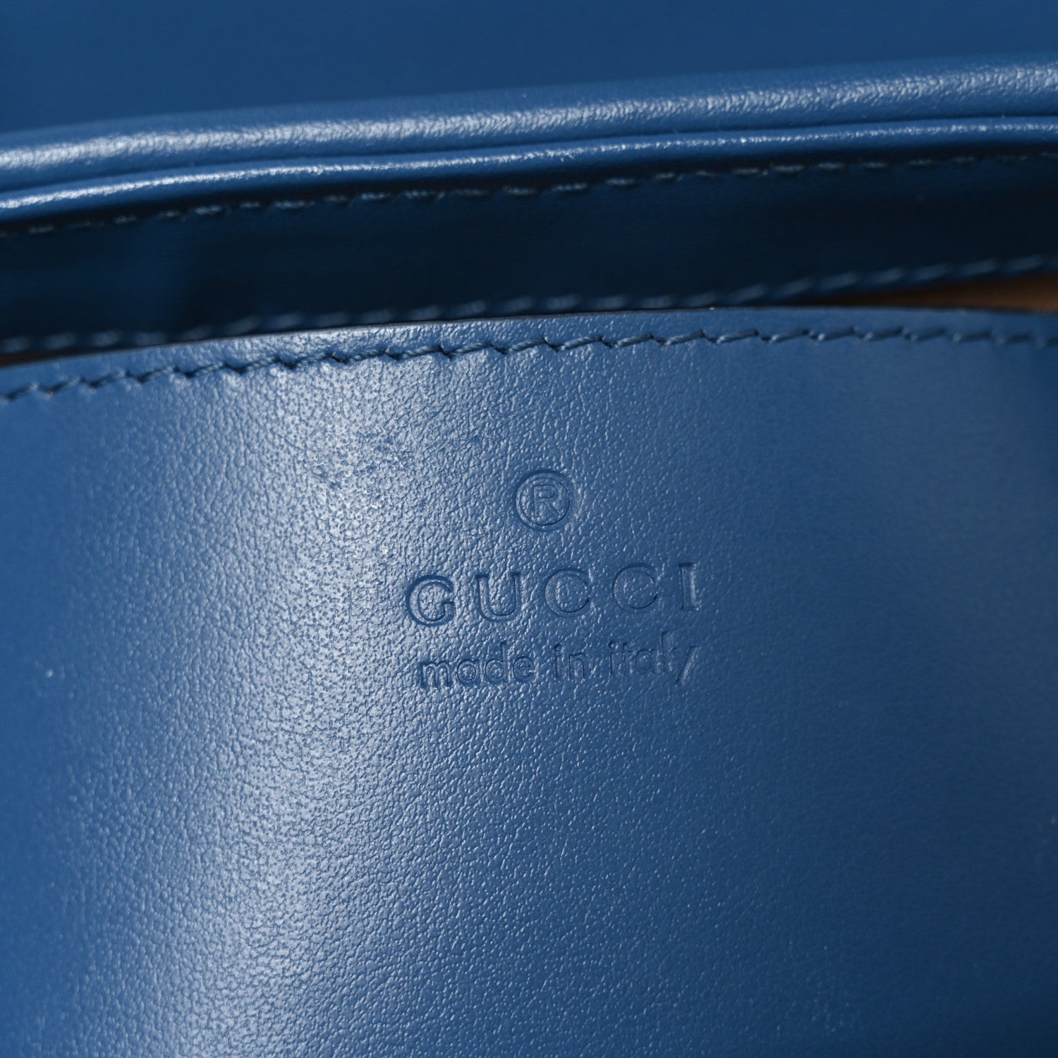 Gucci Calfskin Matelasse Aria Mini GG Marmont Top Handle Shoulder Bag Clear Blue 6 of 10
