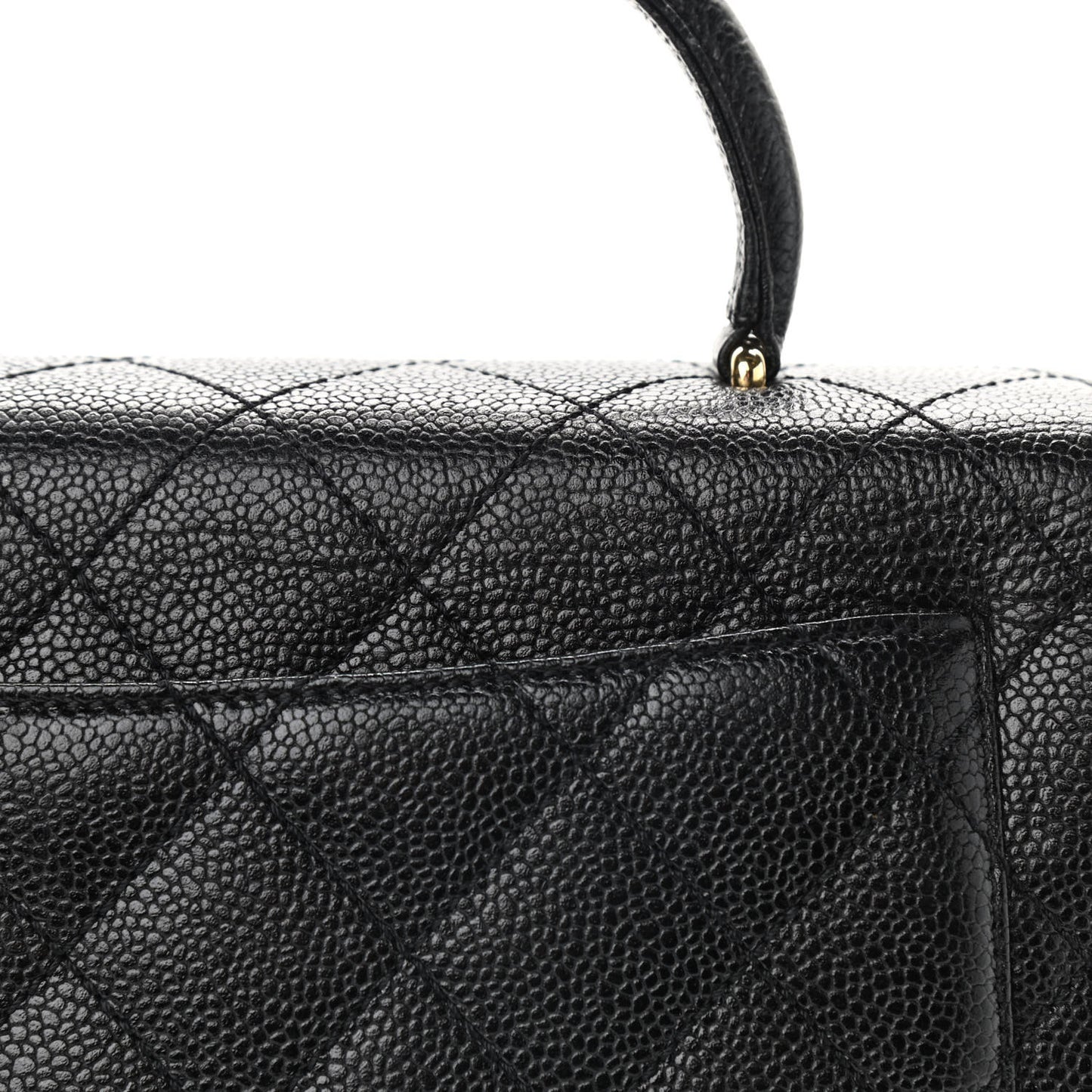 Caviar Quilted Jumbo Kelly Flap Black