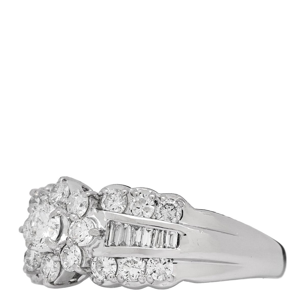 Platinum Diamond 1.02ctw Flower Ring 50 5.25