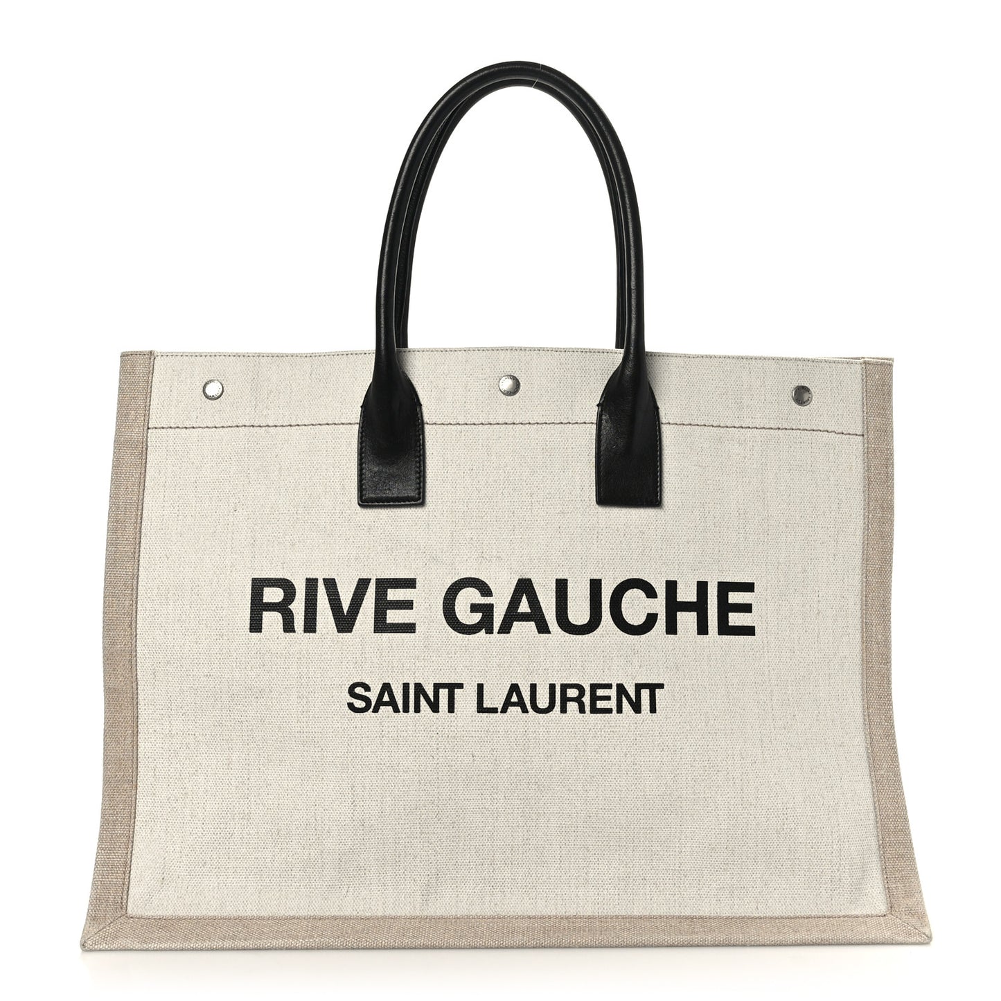 Linen Calfskin Rive Gauche Tote Optic White