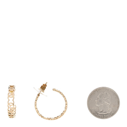 Chanel Metal CC Hoop Earrings Gold 2 of 5