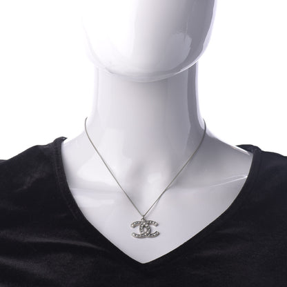 Chanel Baguette Crystal CC Necklace Silver 2 of 5