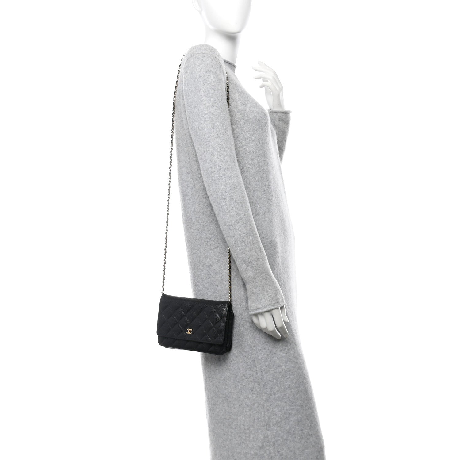 Chanel Caviar Quilted Wallet On Chain WOC Black 3 of 10
