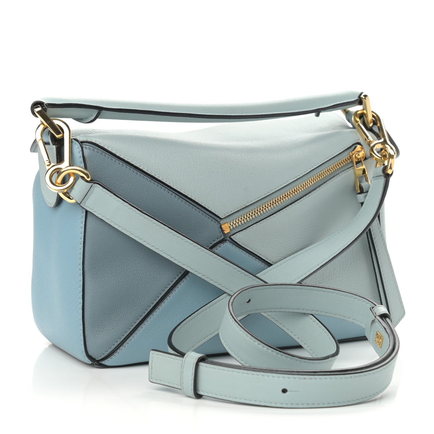 Loewe Calfskin Small Puzzle Bag Aqua Light Blue Stone Blue 3 of 15